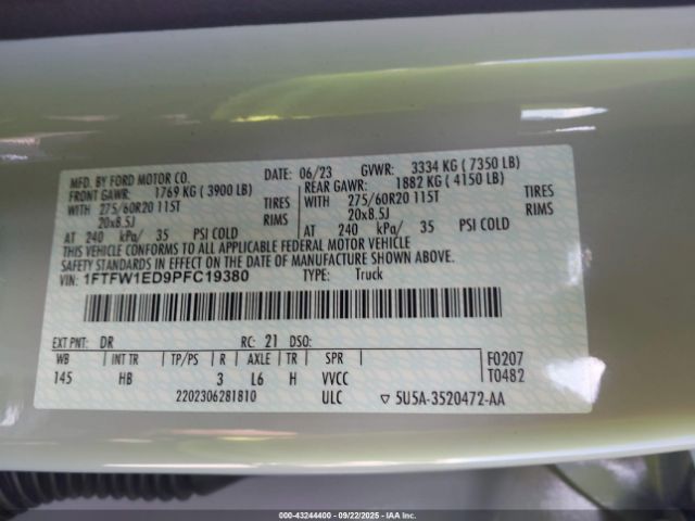 2023 FORD F-150 1FTFW1ED9PFC19380 Photo 8