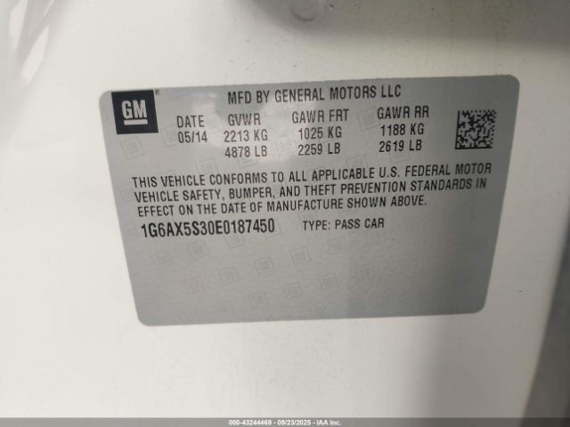 2014 CADILLAC CTS 1G6AX5S30E0187450 Photo 8