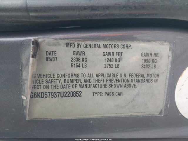 2007 CADILLAC DTS 1G6KD57937U220852 Photo 8