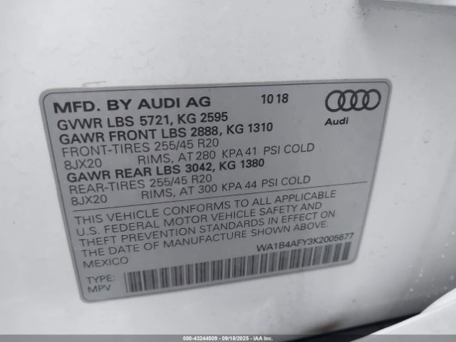 2019 AUDI SQ5 WA1B4AFY3K2005677 Photo 8