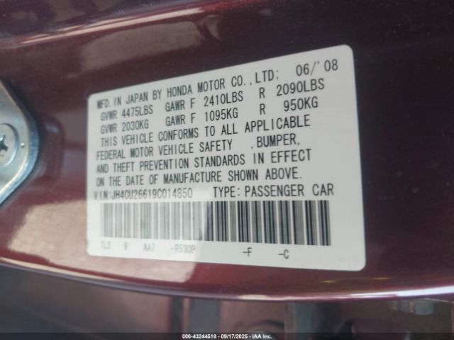 2009 ACURA TSX JH4CU26619C014850 Photo 8