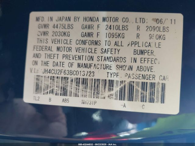 2011 ACURA TSX JH4CU2F63BC013723 Photo 8