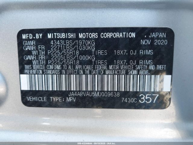 2021 MITSUBISHI OUTLANDER SPORT JA4APVAU5MU009638 Photo 8