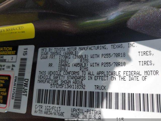 2017 TOYOTA TUNDRA 5TFEM5F13HX118392 Photo 8