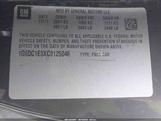 2012 CADILLAC CTS 1G6DC1E3XC0125046 Photo 8