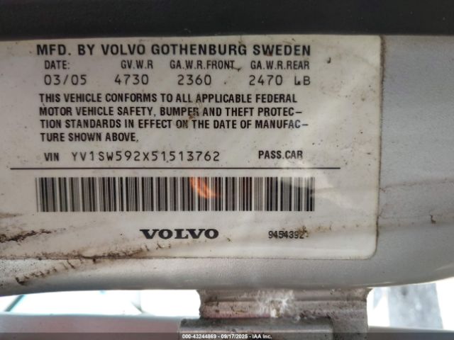 2005 VOLVO V70 YV1SW592X51513762 Photo 8