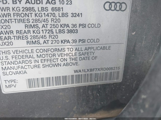 WA1LXBF7XRD005215 Audi 55 tfsi (3.0t)