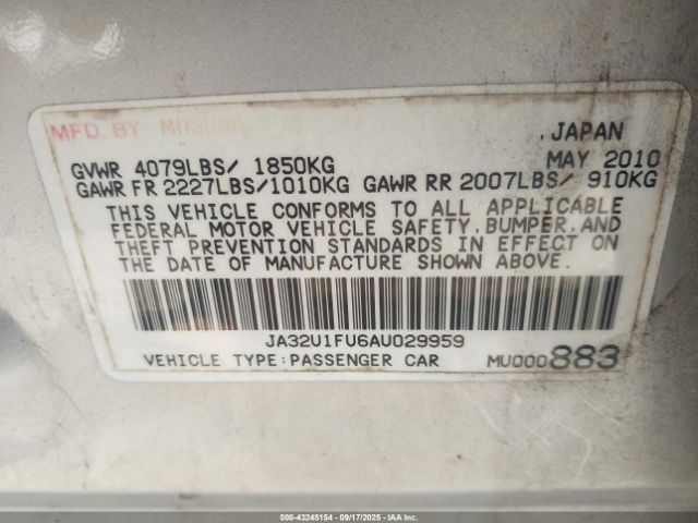 2010 MITSUBISHI LANCER JA32U1FU6AU029959 Photo 8