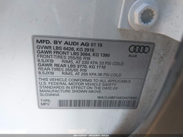 2019 AUDI Q7 WA1LHBF74KD027553 Photo 8