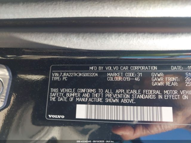 2019 VOLVO S60 7JRA22TK3KG003204 Photo 8