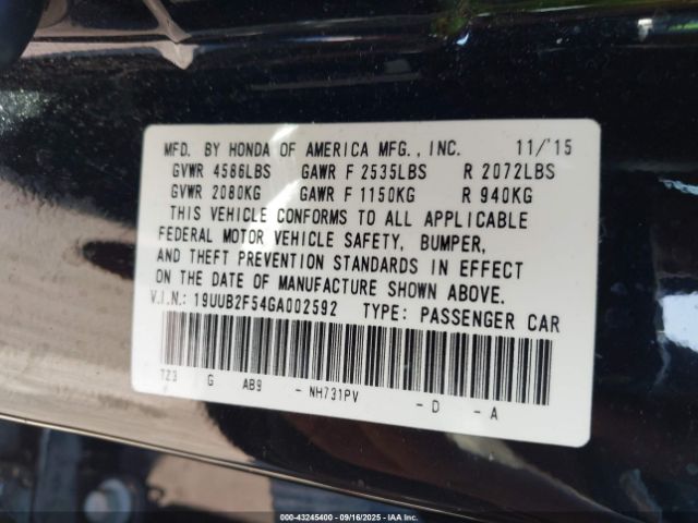 2016 ACURA TLX 19UUB2F54GA002592 Photo 8