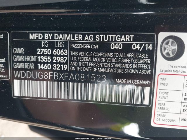 2015 MERCEDES-BENZ S 550 WDDUG8FBXFA081523 Photo 8