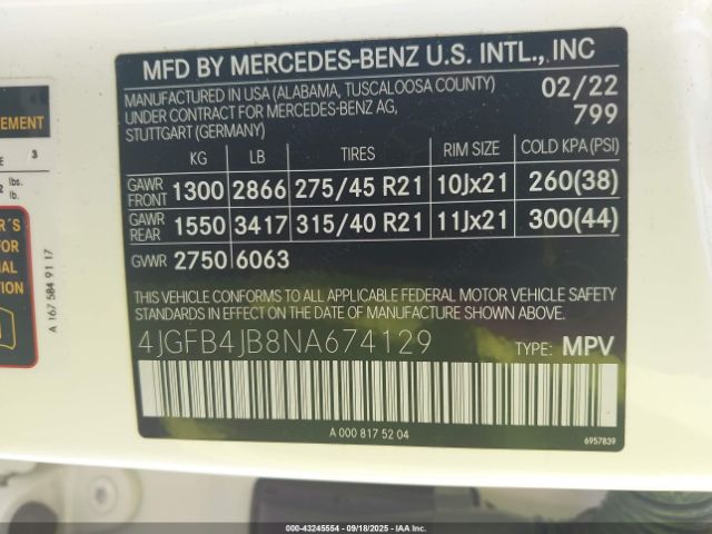 2022 MERCEDES-BENZ GLE 350 4JGFB4JB8NA674129 Photo 8