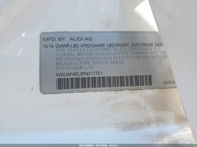 2015 AUDI A4 WAUAFAFL3FN017751 Photo 8
