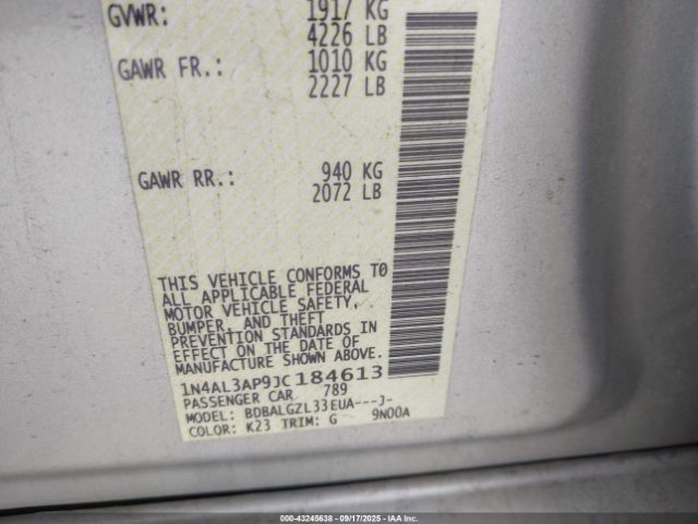 2018 NISSAN ALTIMA 1N4AL3AP9JC184613 Photo 8