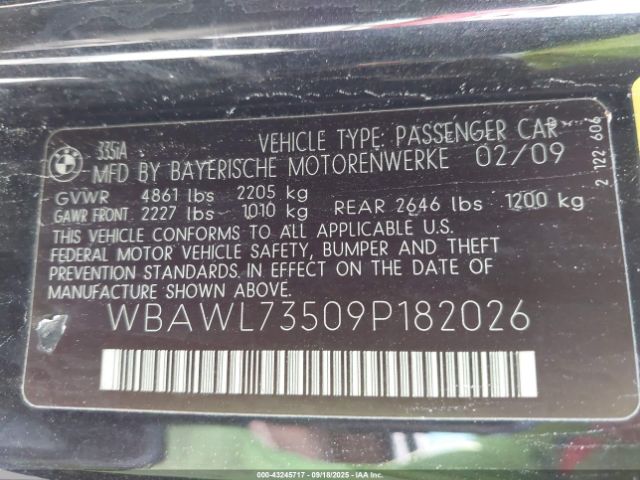 2009 BMW 335I WBAWL73509P182026 Photo 8