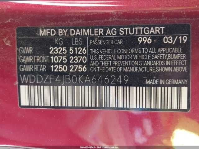 2019 MERCEDES-BENZ E 300 WDDZF4JB0KA646249 Photo 8