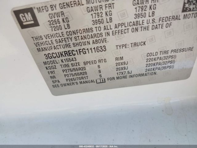 2015 CHEVROLET SILVERADO 1500 3GCUKREC1FG111633 Photo 8