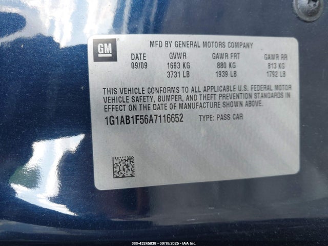 2010 CHEVROLET COBALT 1G1AB1F56A7116652 Photo 8