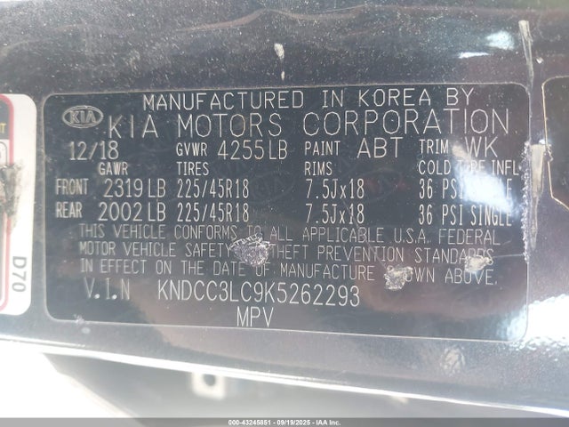 KIA gdi 2019 KNDCC3LC9K5262293 Image 9