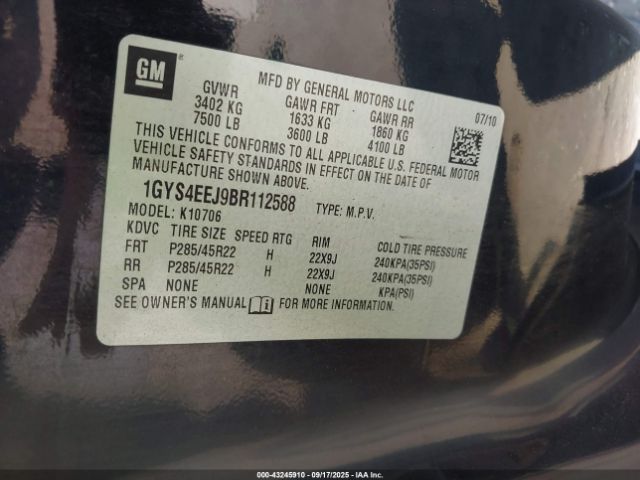 2011 CADILLAC ESCALADE HYBRID 1GYS4EEJ9BR112588 Photo 8