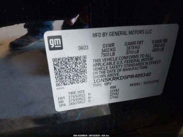 1GNSKRKD5PR489340 Chevrolet l84