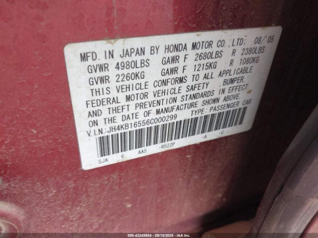 2006 ACURA RL JH4KB16556C000299 Photo 8