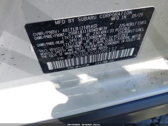 Subaru na 2025 JF2GUABC6SH285132 Image 9