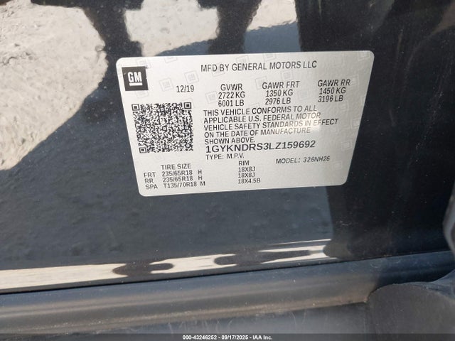 2020 CADILLAC XT5 1GYKNDRS3LZ159692 Photo 8