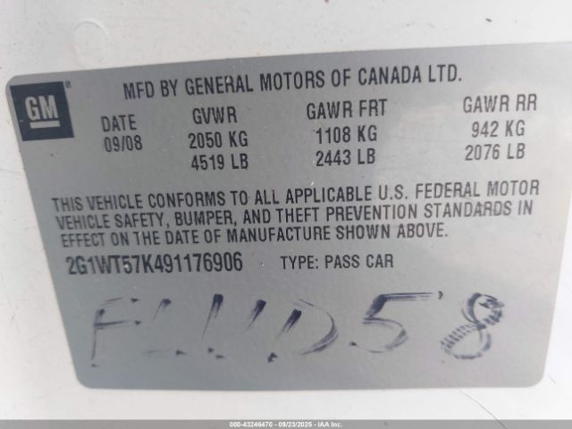 2009 CHEVROLET IMPALA 2G1WT57K491176906 Photo 8