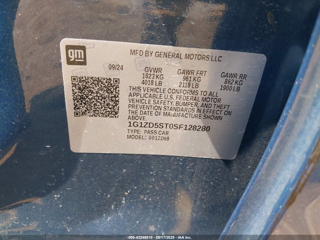 1G1ZD5ST0SF128280 Chevrolet lfv