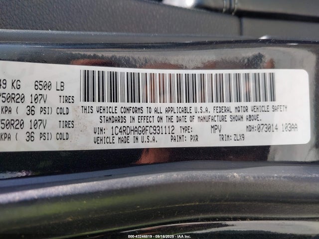 Dodge 2015 2015 1C4RDHAG0FC931112 Image 9