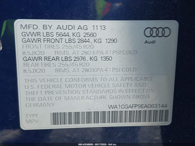 Audi SQ5 2014 WA1CGAFP9EA063144 Image 9