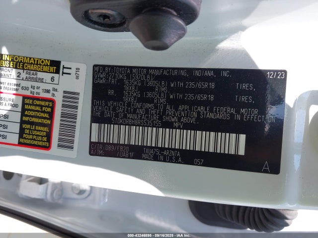 5TDKDRBH8RS535155 Toyota t24a-fts