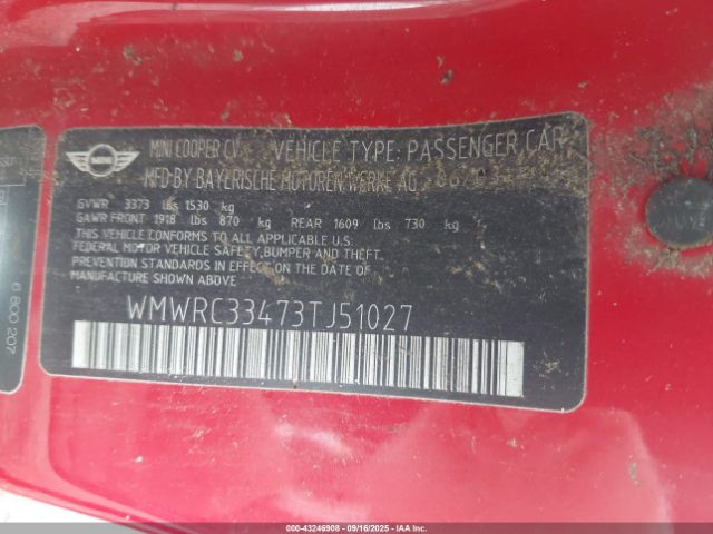 2003 MINI COOPER WMWRC33473TJ51027 Photo 8