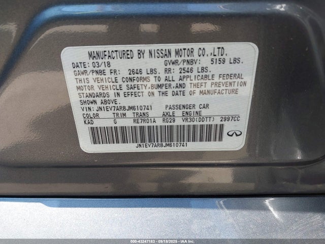 Infiniti Q50 2018 JN1EV7AR8JM610741 Image 9