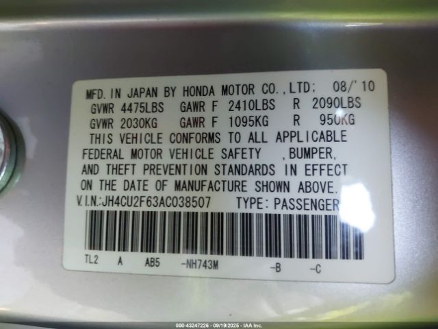 2010 ACURA TSX JH4CU2F63AC038507 Photo 8