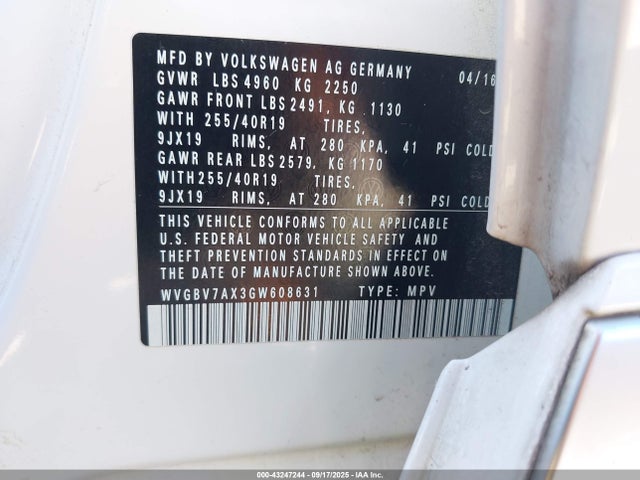 WVGBV7AX3GW608631 Volkswagen 2.0t