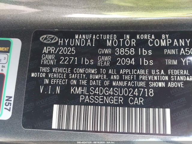 KMHLS4DG4SU024718 Hyundai mpi nu pe