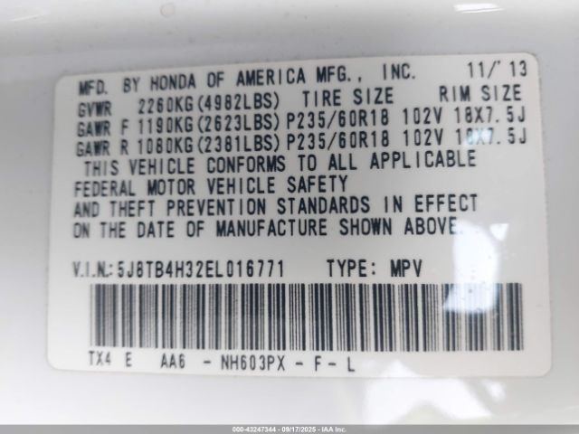 2014 ACURA RDX 5J8TB4H32EL016771 Photo 8