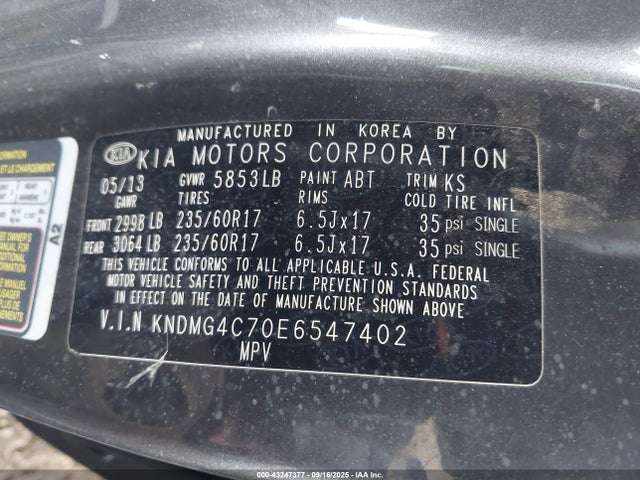 KIA 2014 2014 KNDMG4C70E6547402 Image 9