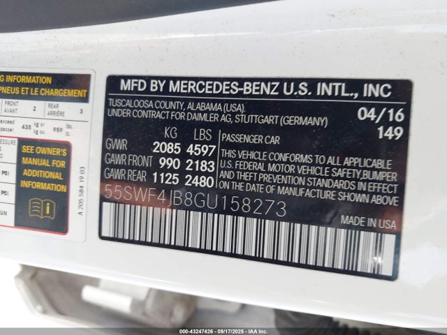 Mercedes-Benz 2016 2016 55SWF4JB8GU158273 Image 9