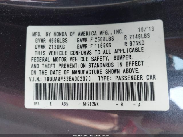 2014 ACURA TL 19UUA8F53EA002070 Photo 8