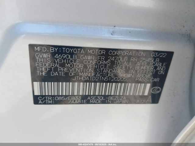 2022 LEXUS IS 300 JTHDA1D21N5120205 Photo 8