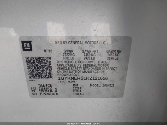 2019 CADILLAC XT5 1GYKNERS1KZ121656 Photo 8