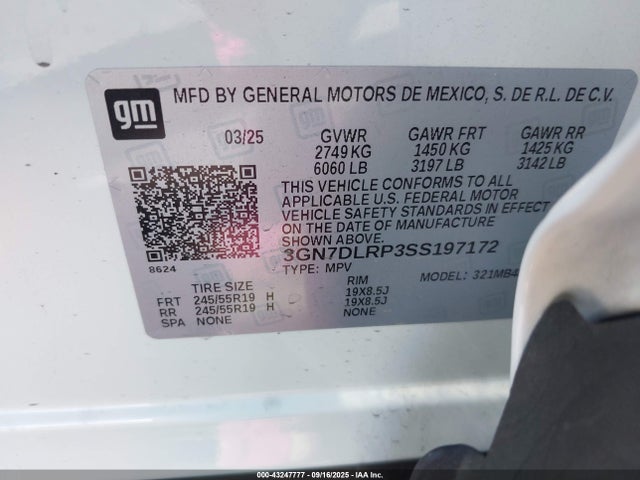 Chevrolet Equinox Ev Lt 2025 3GN7DLRP3SS197172 Image 9