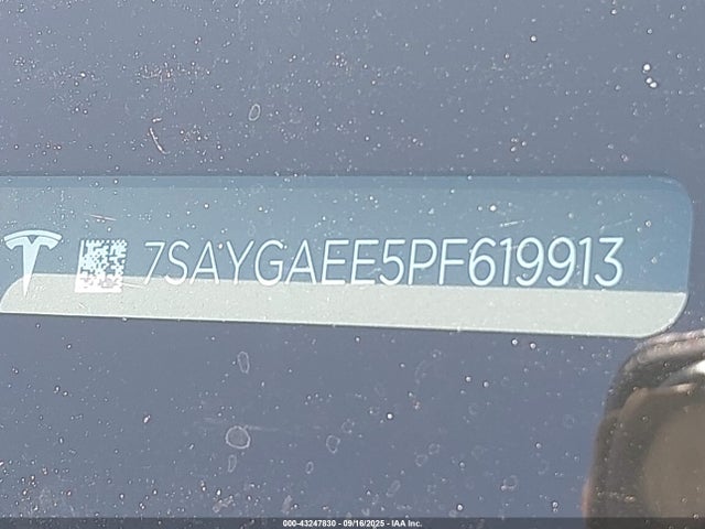 Продаж на аукціоні авто 2023 Tesla Model Y, vin: 7SAYGAEE5PF619913, номер лоту: 43247830