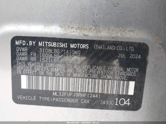 2024 MITSUBISHI MIRAGE G4 ML32FUFJ9RHF12441 Photo 8