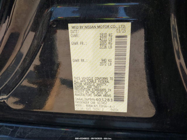 1N4AL3AP9FN405283 Nissan 2015