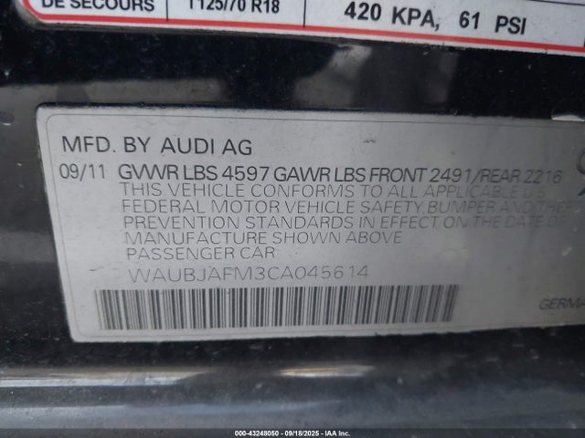 2012 AUDI A3 WAUBJAFM3CA045614 Photo 8